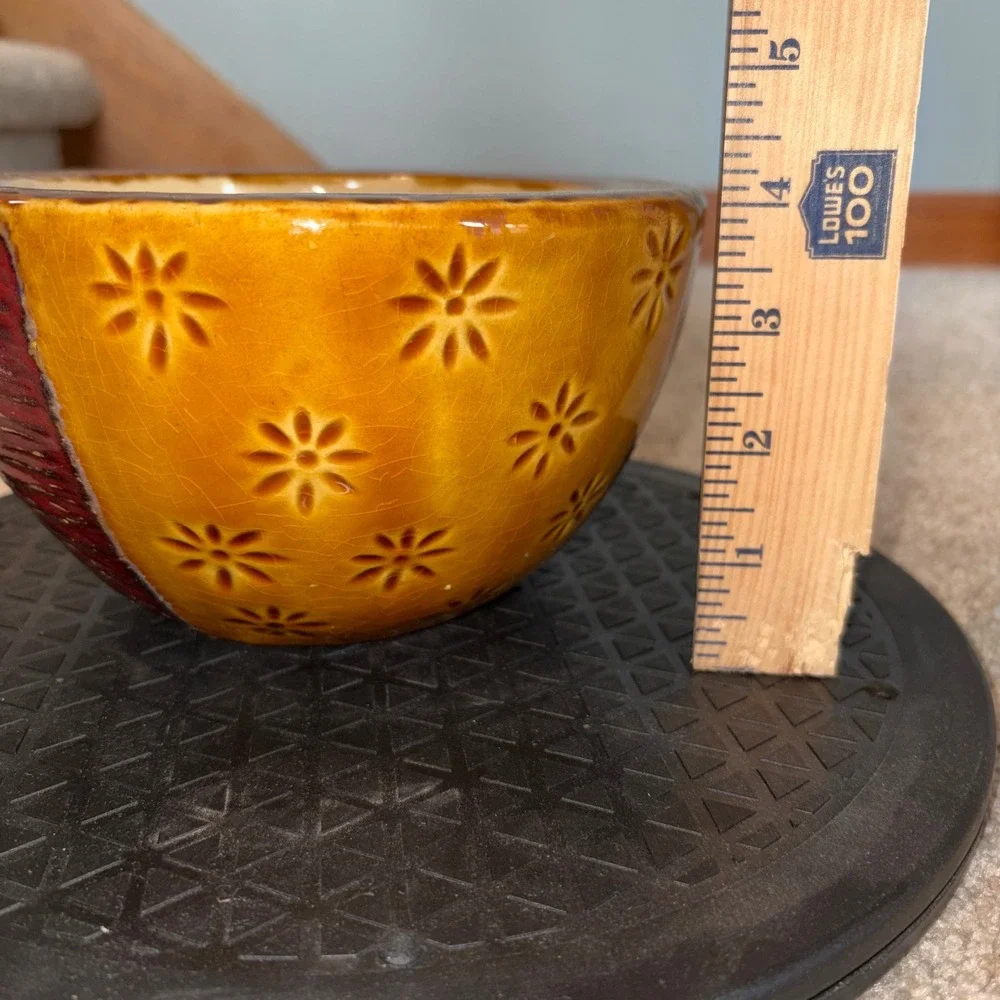 Lyon Home Gallery Ceramic Planter Pot Floral Embossed Rustic Home Decor vintage‎